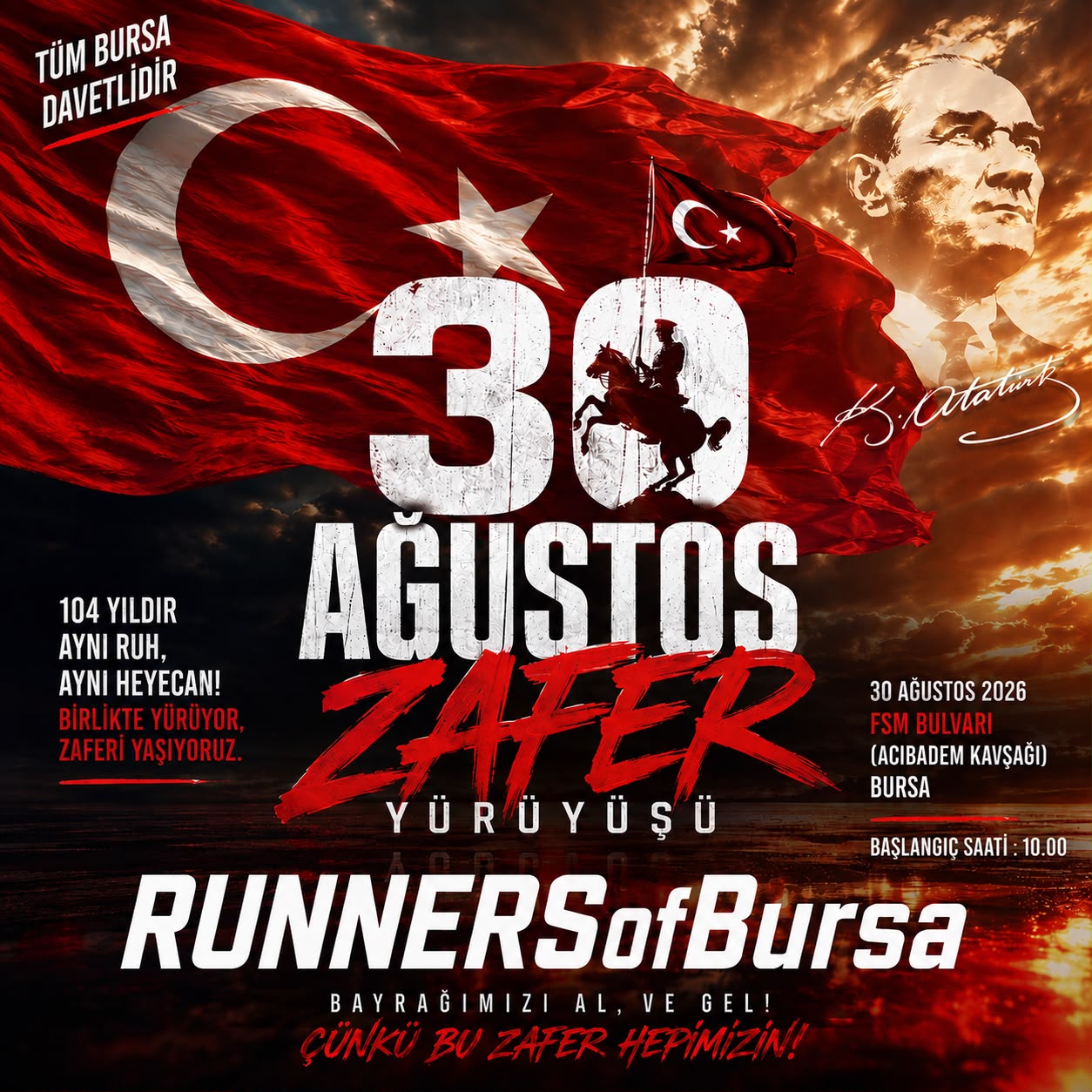 30 Ağustos Zafer Yürüşü afişi