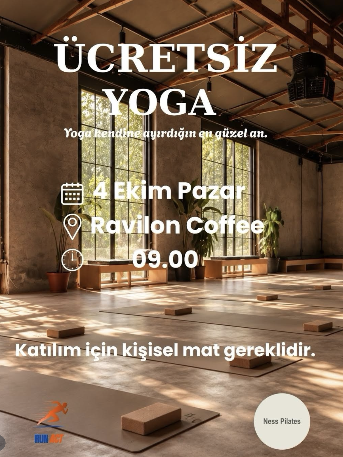🧘‍♀️ RunAct × Ness Pilates × 🧘‍♂️ afişi
