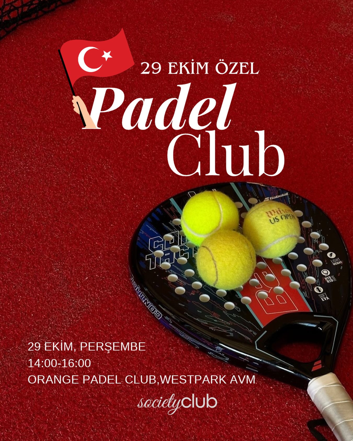 29 Ekim Özel Padel Club afişi